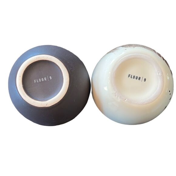 Small Bowls Floor 9 Boho Chic Feathers Accent Matching Dip Sauce Set of Two 4” - Picture 11 of 11